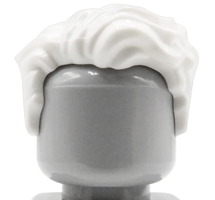 Accéder au produit Cheveux de figurine LEGO - homme, blancs, ondulés
