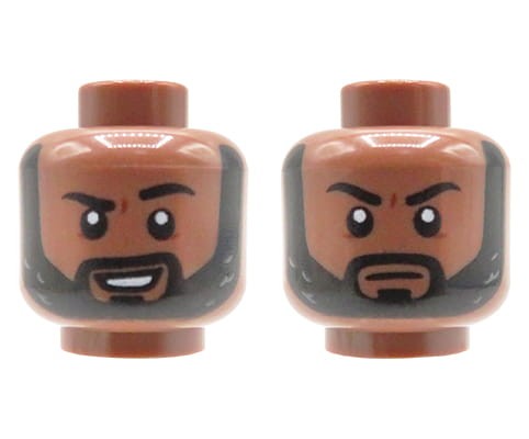 Accéder au produit Tête de figurine LEGO - homme, brun moyen, barbe noire