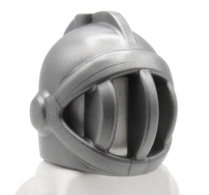 LEGO castle / knight's helmet - flat silver