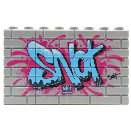 Custom LEGO bricks - Graffiti Snot (Blue) - custom printed 16 LEGO® bricks (gray, 1x2)  by Extra Extra Bricks