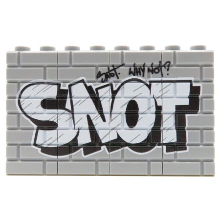 Custom LEGO bricks - Graffiti Snot (White) - custom printed 16 LEGO® bricks (gray, 1x2)  by Extra Extra Bricks