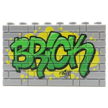Custom LEGO bricks - Graffiti Brick (green) - custom printed 16 LEGO® bricks (gray, 1x2)  by Extra Extra Bricks