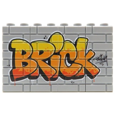 Custom LEGO bricks - Graffiti Brick (orange) – custom printed 16 LEGO® bricks (gray, 1x2)  by Extra Extra Bricks