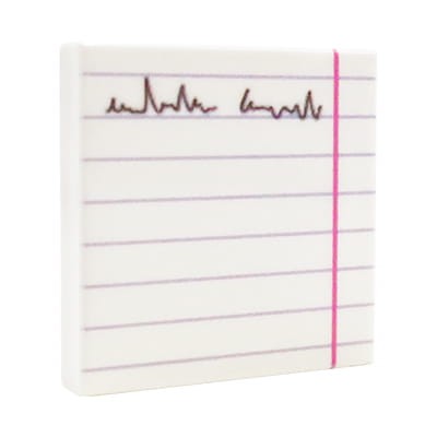 Custom LEGO piece - Notebook / Note – custom printed on white 2x2 LEGO® tile by Extra Extra Bricks