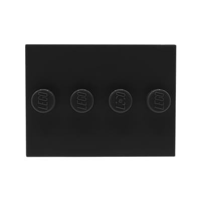 A black LEGO® plate in 3x4 size - classic base for LEGO® minifigures