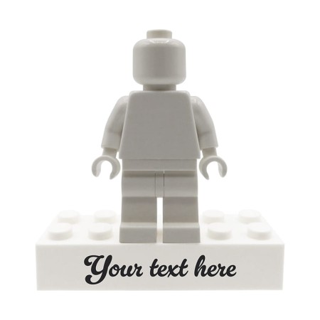 Podstawka pod figurkę LEGO - biały klocek LEGO 2x6 z personalizowanym napisem