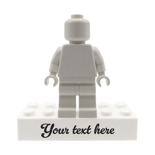 Accéder au produit Support personnalisé pour figurine LEGO® – Brique avec votre texte