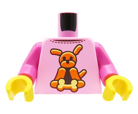 Accéder au produit Torse de figurine LEGO - chemise rose avec imprimé chien