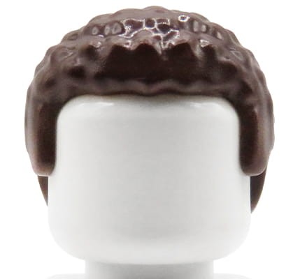 Go to product LEGO minifigure hair - male, dark brown, short, curly