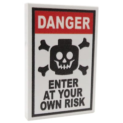 Zum Produkt Warnschild „Danger“ – Custom bedruckte LEGO® Fliese