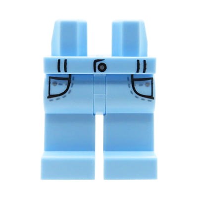 LEGO nogi / nóżki figurki - jasnoniebieskie spodnie jeansowe z kieszeniami