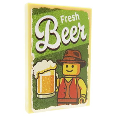 Accéder au produit Affiche de bière (Fraîche) – Custom imprimée sur tuile LEGO®