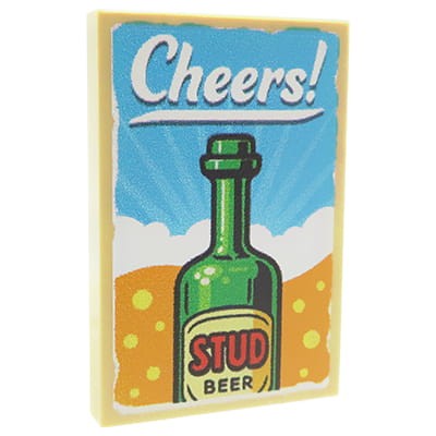 Zum Produkt Bierposter (Flasche) – Custom bedruckte LEGO® Fliese