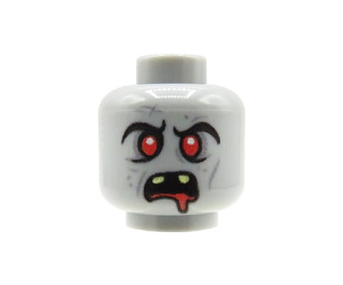 Zum Produkt Minifiguren-Kopf (Zombie, rasend) – Custom Druck auf LEGO® Kopf