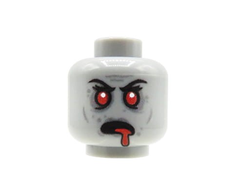 Zum Produkt Minifiguren-Kopf (Zombie weiblich, finster) – Custom Druck auf LEGO® Kopf