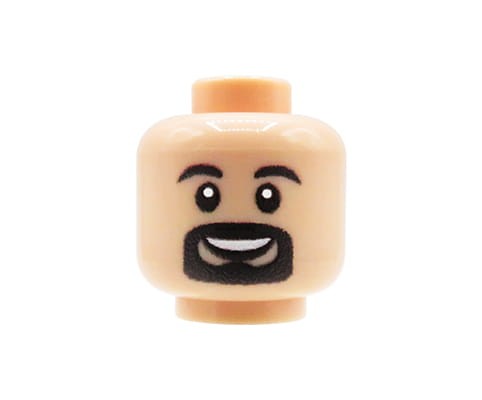 Accéder au produit Tête de figurine (Homme, Barbe, Couleur chair) – Custom impression sur tête LEGO®