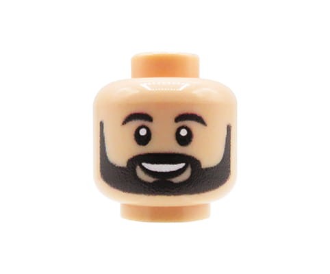 Go to product Minifigure Head (Man, Black Beard, Flesh Tone) – Custom printed LEGO® head