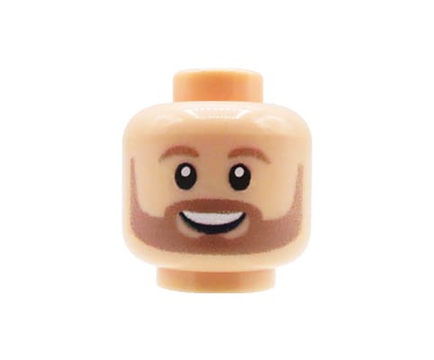 Accéder au produit Tête de figurine (Homme, Barbe claire, Couleur chair) – Custom impression sur tête LEGO®