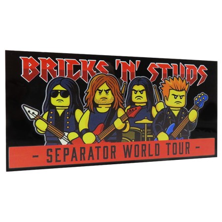Custom LEGO brick - Billboard Bricks’n’Studs – custom printed on LEGO® tile (8×16, black, 6.4 × 12.8 cm / 2.52 × 5.04 in) by Extra Extra Bricks