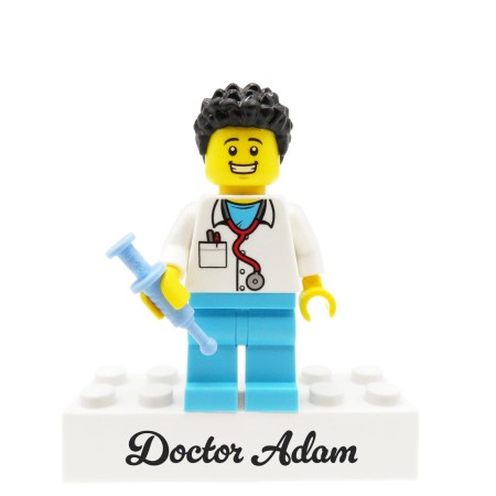 Figurine LEGO® personnalisée médecin – cadeau personnalisé amusant pour médecin, infirmier ou étudiant en médecine