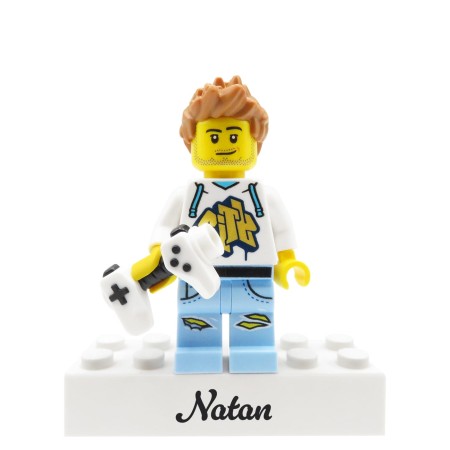Personalisierte LEGO® Figur Gamer – personalisiertes Geschenk für ihn, Gamer und Videospiel-Fan
