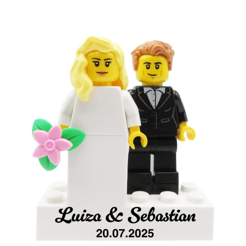 Zum Produkt Brautpaar – Personalisierte Figuren aus LEGO® Teilen + Dein eigener Text