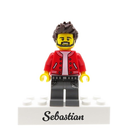Figurine LEGO® personnalisée avec votre texte sur une brique – cadeau personnalisé pour elle et lui