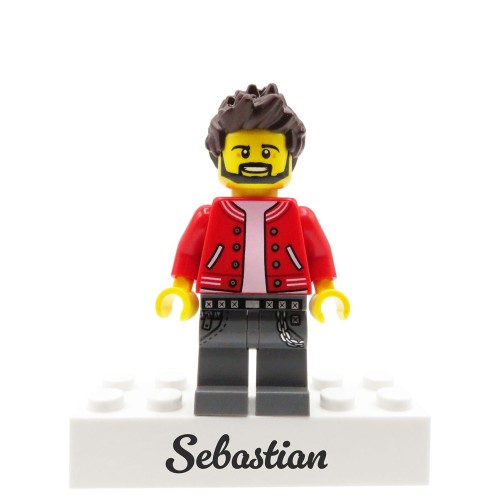 Zum Produkt Personalisierte Figur aus LEGO® Teilen – Mit deinem eigenen Text auf einem Stein