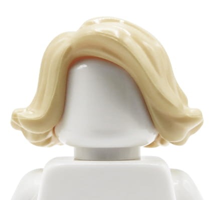 Włosy / fryzura figurki LEGO - półdługie, damskie, blond, pasują do klasycznej minifigurki LEGO i laleczki LEGO Friends - stwórz własną figurkę