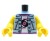 Torse de figurine LEGO – femme, gilet en jean, T-shirt blanc avec motif de vinyle