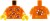 LEGO minifigure torso - orange shirt with bees print