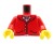 Torse de figurine LEGO - veste rouge, chemise rose, collier