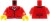 Torso einer LEGO Minifigur – rote Jacke, rosa Hemd, Halskette