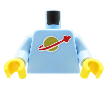 LEGO figure torso - bright light blue shirt with Classic Space logo