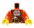 Torse de figurine LEGO - pirate, manteau/veste brun-rouge, chemise à jabot, ceinture marron avec boucle dorée
