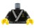 LEGO minifig torso - black kimono / ninja robe, gold tiger head on back