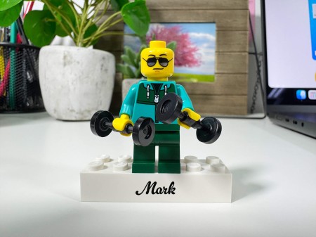 Figurine LEGO® personnalisée fan de gym - exemple de personnalisation 2