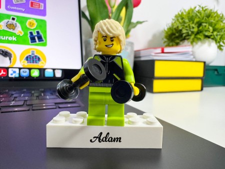 Figurine LEGO® personnalisée fan de gym - exemple de personnalisation 3