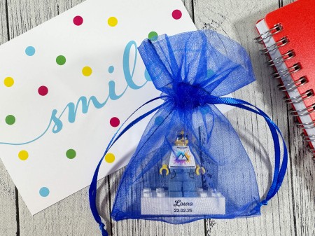 Figurine LEGO® personnalisée avec votre texte sur une brique – emballage cadeau