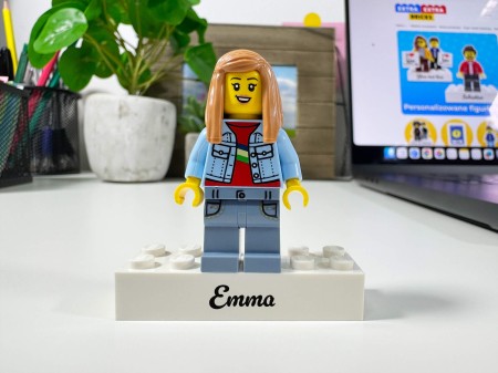 Personalized LEGO® Minifigure Best Girlfriend with custom text on base - personalization example 2