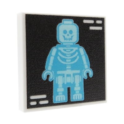 Custom LEGO part – Full Body X-ray Photo – custom printed LEGO white tile 2x2 by Extra Extra Bricks