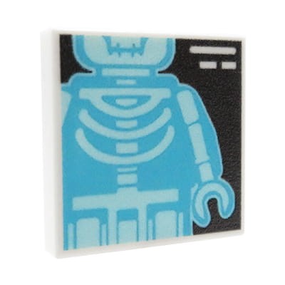 Custom LEGO part – Chest X-ray Photo – custom printed LEGO white tile 2x2 by Extra Extra Bricks