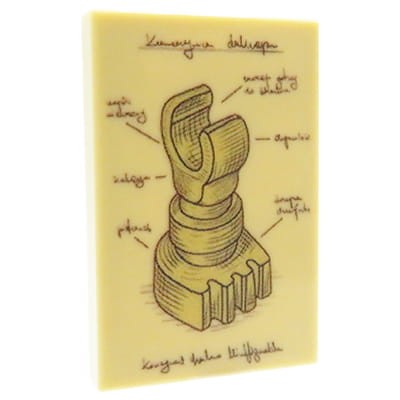 LEGO custom Fliese 2x3 beige bedruckt Medizinische Illustration #6 LEGO Bein anatomisch Vintage-Stil von Extra Extra Bricks