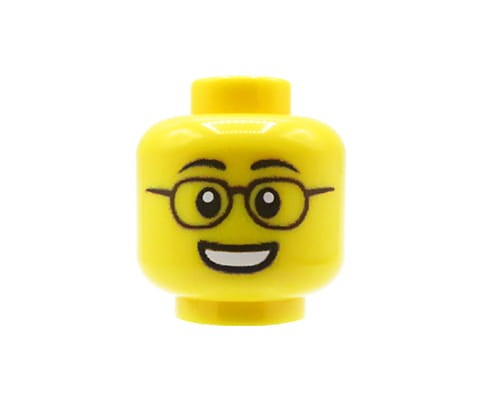 Go to product Minifigure Head (male, glasses and smile, yellow) – Custom printed LEGO® head