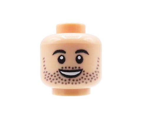 Go to product Minifigure Head (Man, Stubble, Flesh Tone) – Custom printed LEGO® head