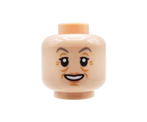 Zum Produkt LEGO® Minifigur Kopf – Frau, Falten & Lächeln, Hautton