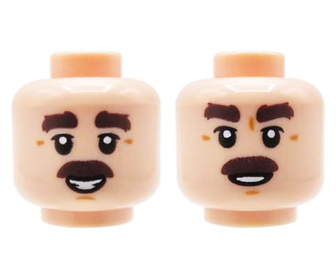 Go to product LEGO Minifigure Head – Man, Brown Mustache, Flesh Tone 