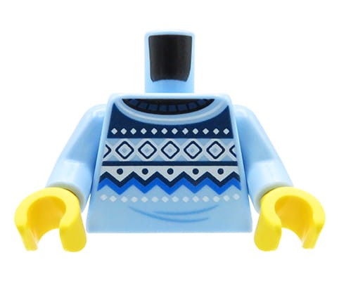 Zum Produkt LEGO® Minifigur Torso – hellblauer Pullover mit Muster