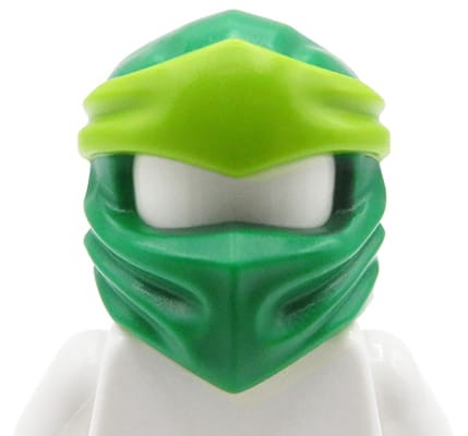 LEGO Ninjago mask Ninja Lloyd green with lime headband, original LEGO ninja mask part