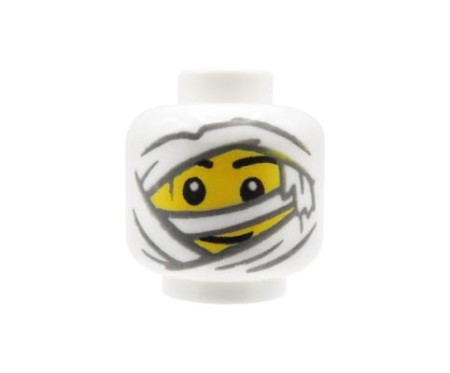 LEGO figure head mummy bandaged face with visible eyes, original LEGO figure head part